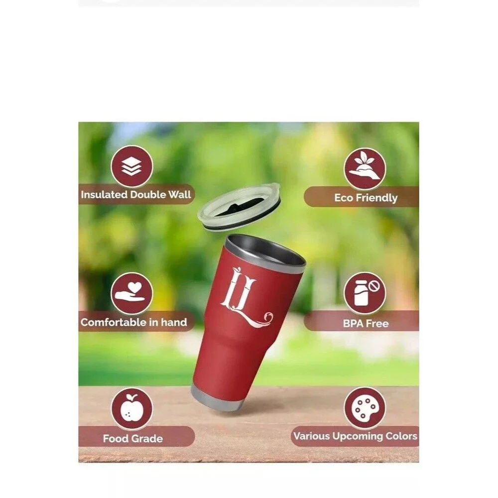 30oz Tumbler Cup with Lid &Reusable Straw, Insulated  Travel Coffee Mugs Inkloft